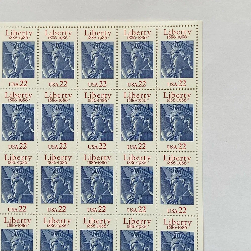 Statue of Liberty 100th Anniversary 22 Cent 1986 Mint sheet 50 MNH Scott #2224